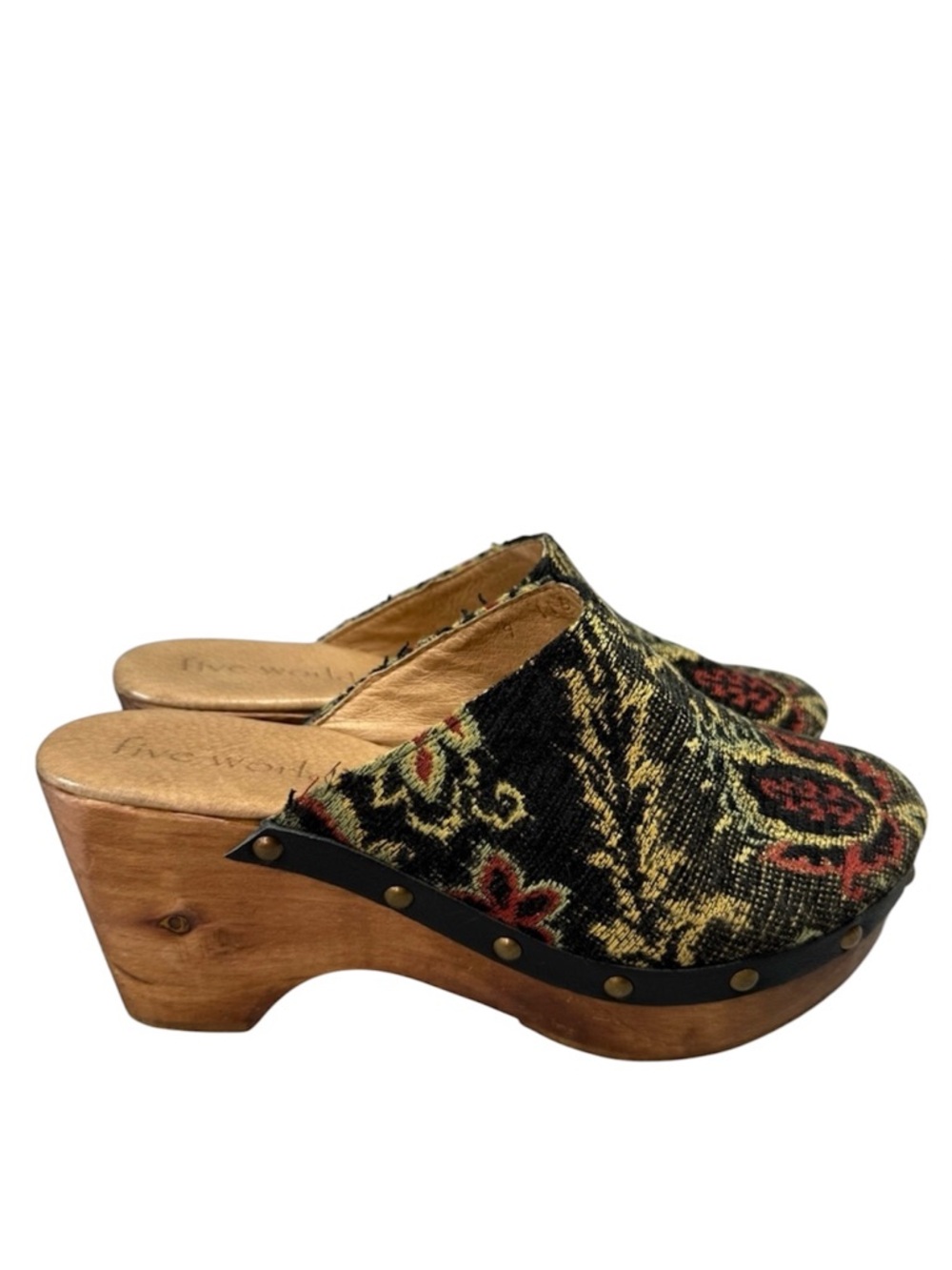 Sundance FIVE WORLDS by Cordani Black Cyrilla Zorba Textile Tapestry Clogs